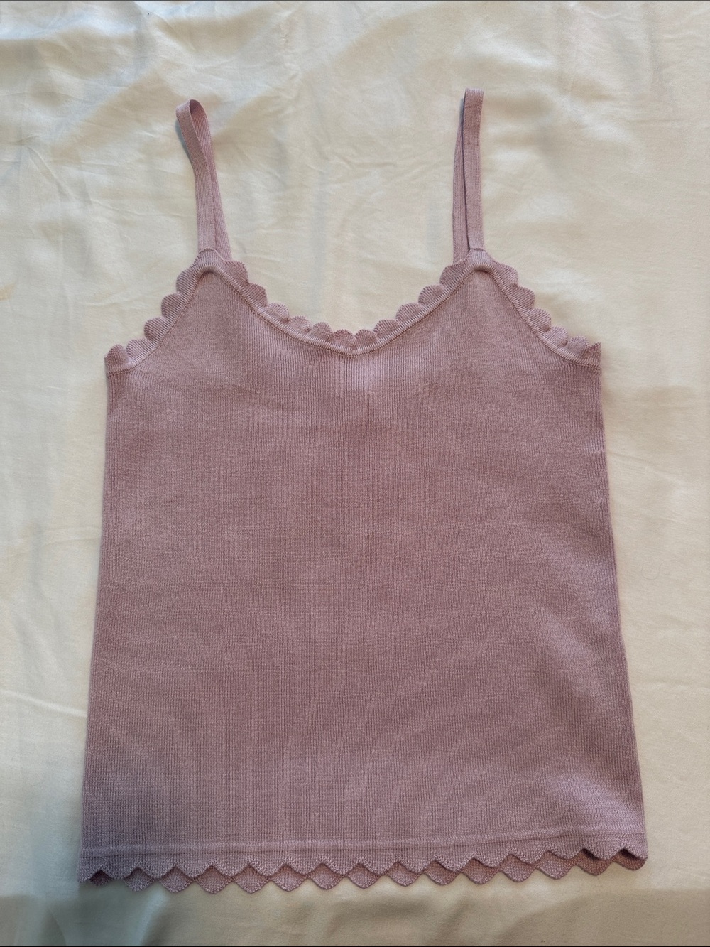 mine Mauve Scallop-Edge Knit Camisole
